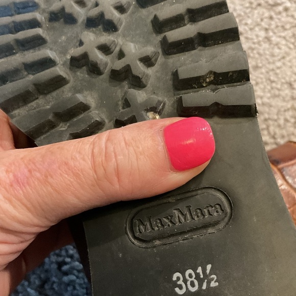 Max Mara Croc Ostrich Leather Cap Toe Lace Up Combat Dress Boots Y2K sz 8.5, NEW - Picture 6 of 7